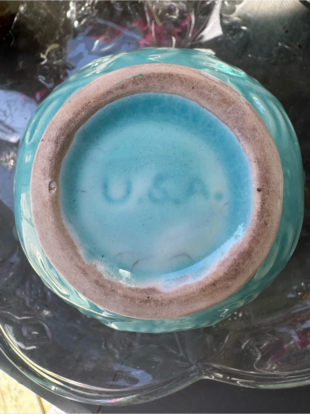 Shawnee Pottery glossy turquoise